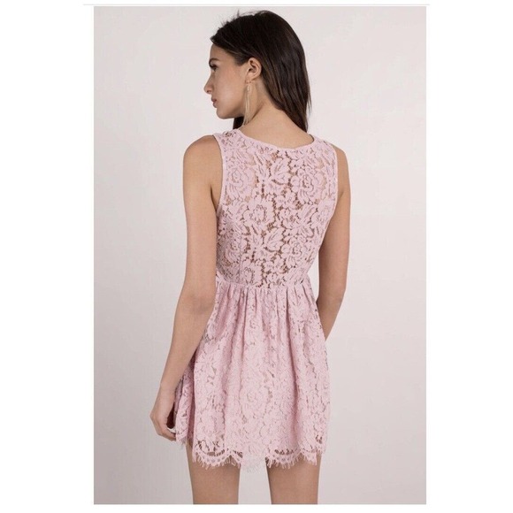 Tobi Lace Dress In Blush Pink - Picture 4 of 8